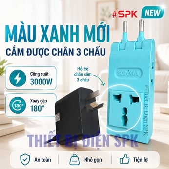Ổ Chia Điện 4 Lỗ Dẹp Cổ Xoay 3000W 13A R4X-3000W SOPOKA