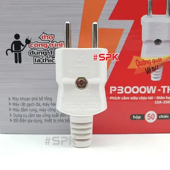 SOPOKA Phích Cắm Siêu Chịu Tải Thân Hẹp P3000W-TH Công Suất Đến 3000W Ø5 – 15A 250V