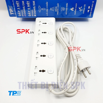 Ổ Cắm Điện 5 Lỗ 3 Chấu 5 Công Tắc Có Đèn Báo TPE Tiến Phát