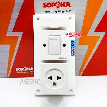Bảng Điện 1 Công Tắc 1 Lỗ Cắm Có Cầu Chì BS1 SOPOKA
