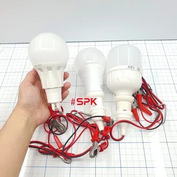 Bóng Đèn Led Dùng Bình 12V Liền Dây Kẹp Đui Vặn Xoáy E27 SOPOKA