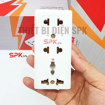 Ổ Cắm Điện 3 Lỗ Gắn Táp Lô E15 SOPOKA Chịu Tải 2200W, Chống Tuột Phích, Lắp Đặt Dễ Dàng