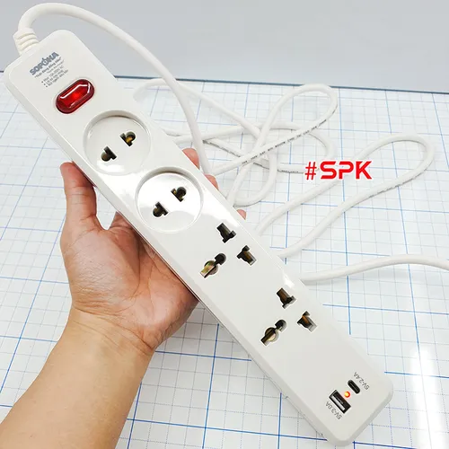 Ổ Cắm Điện 4 Lỗ Sạc Nhanh USB Lõi Sứ Chịu Nhiệt 2200W 4C2 SOPOKA