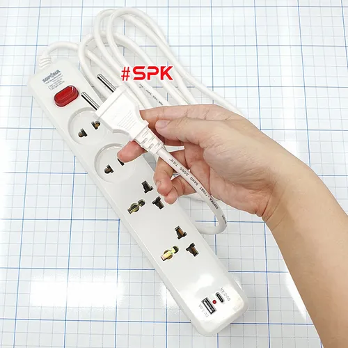 Ổ Cắm Điện 4 Lỗ Sạc Nhanh USB Lõi Sứ Chịu Nhiệt 2200W 4C2 SOPOKA