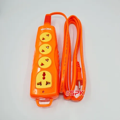 Ổ Cắm Điện 4 Lỗ Chéo SOPOKA 4C-3000W Vỏ Nhựa Chống Nhiệt Và Va Đập
