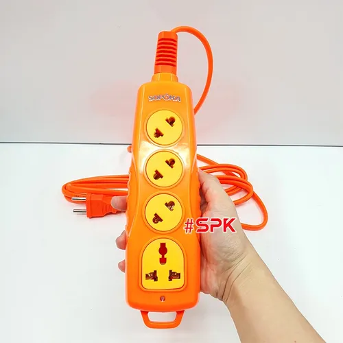 Ổ Cắm Điện 4 Lỗ Chéo SOPOKA 4C-3000W Vỏ Nhựa Chống Nhiệt Và Va Đập