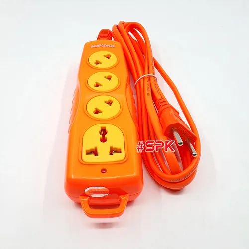 Ổ Cắm Điện 4 Lỗ Chéo SOPOKA 4C-3000W Vỏ Nhựa Chống Nhiệt Và Va Đập