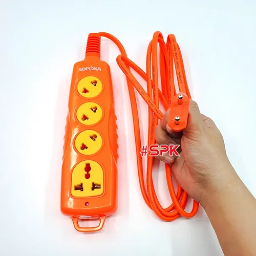 Ổ Cắm Điện 4 Lỗ Chéo SOPOKA 4C-3000W Vỏ Nhựa Chống Nhiệt Và Va Đập