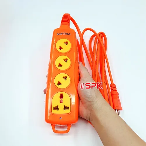 Ổ Cắm Điện 4 Lỗ Chéo SOPOKA 4C-3000W Vỏ Nhựa Chống Nhiệt Và Va Đập