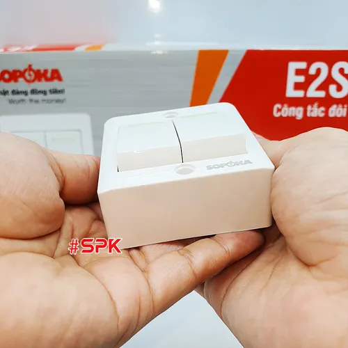Công Tắc Điện Cao Cấp Dòng E SOPOKA - Công Tắc Đôi E2S