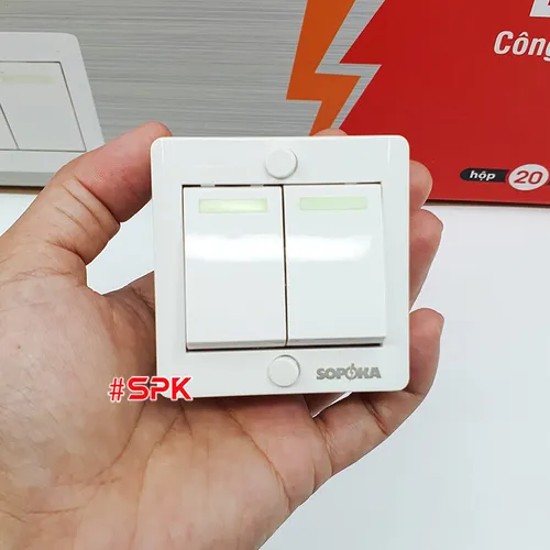 Công Tắc Điện Cao Cấp Dòng E SOPOKA - Công Tắc Đôi E2S