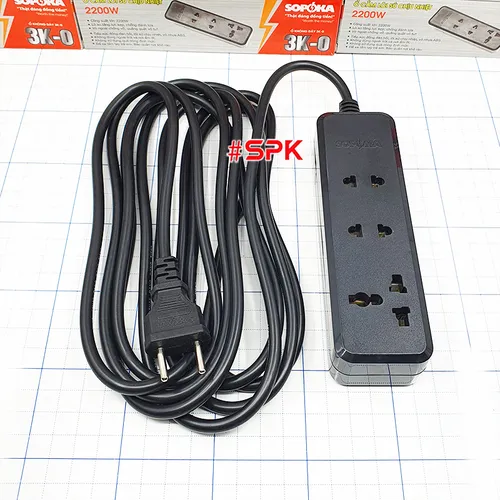 SOPOKA Ổ Cắm Điện 3 Lỗ 2200W Lõi Sứ Chịu Nhiệt Chống Va Đập 3K3 & 3K5