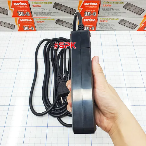 SOPOKA Ổ Cắm Điện 3 Lỗ 2200W Lõi Sứ Chịu Nhiệt Chống Va Đập 3K3 & 3K5