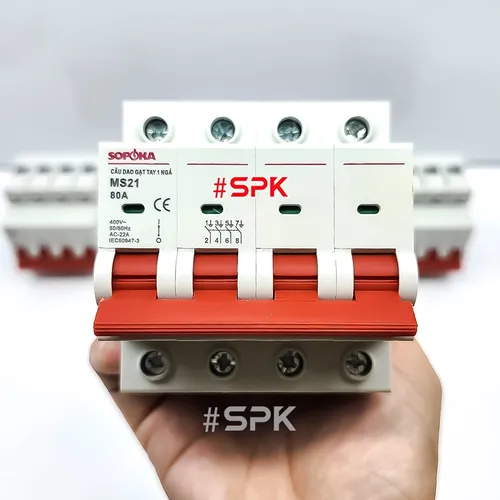 Cầu Dao Gạt Tay 1 Ngã 4P MS21 (MS4P15A80A) SOPOKA