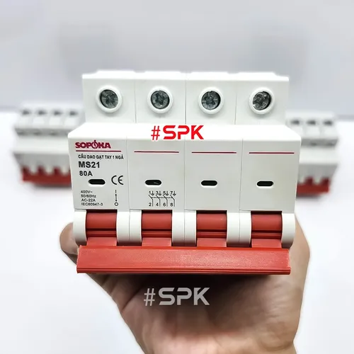 Cầu Dao Gạt Tay 1 Ngã 4P MS21 (MS4P15A80A) SOPOKA