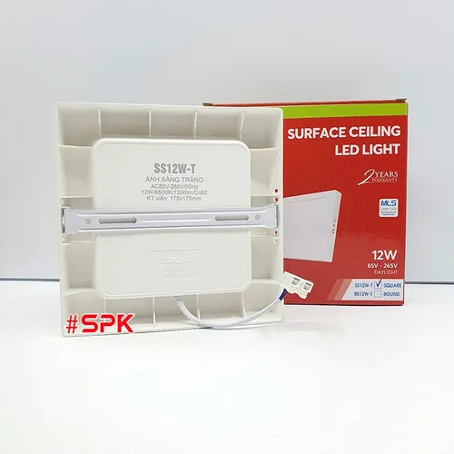 Bóng Đèn LED SS12W Ốp Trần Vuông 12 W Sáng Trắng Vành Nhựa SOPOKA