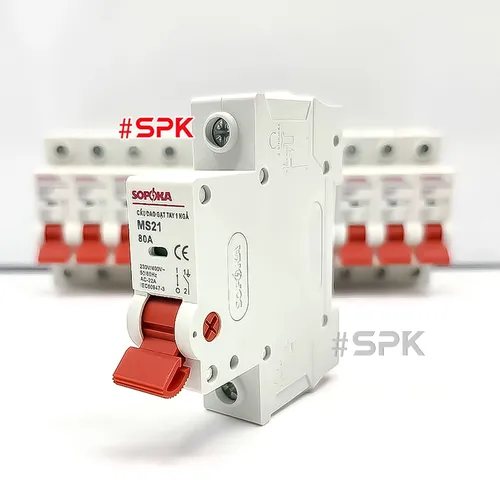 SOPOKA Cầu Dao Gạt Tay 1 Ngã 1P MS21 (Dải 15A–80A)