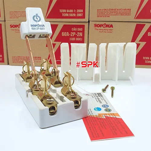 Cầu Dao Đảo Đế Sứ 1 Pha 60A 2P 600V 2N D22 SOPOKA