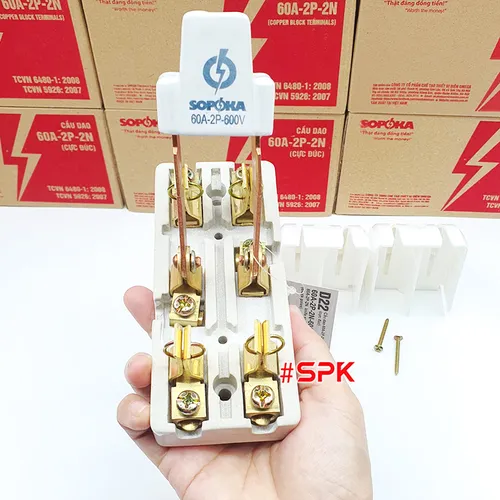 Cầu Dao Đảo Đế Sứ 1 Pha 60A 2P 600V 2N D22 SOPOKA