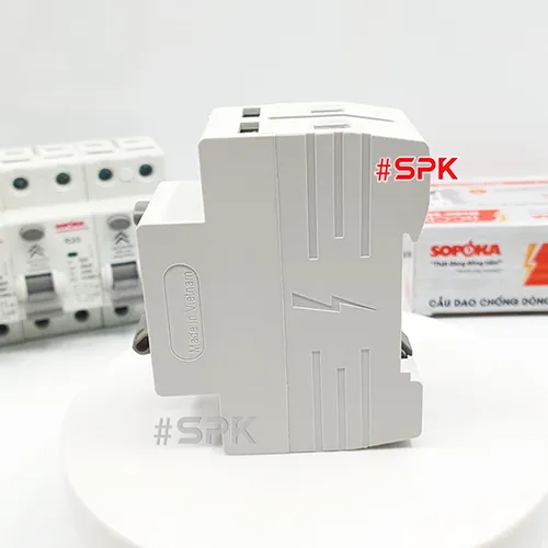 Aptomat Chống Giật RCCB 32A - 40A - 50A - 63A 1 Pha 2P 30mA Cấu Dao Chống Rò 2 Cực SOPOKA 