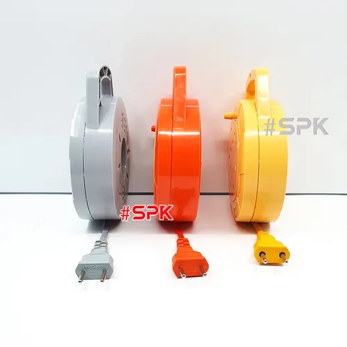 Ổ Cắm Điện Quay Cuộn Dây Tròn Chịu Tải 2200W Q45G/ Q75G Màu Ghi SOPOKA