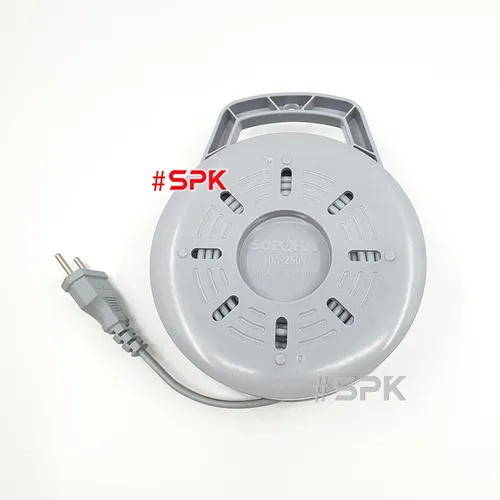 Ổ Cắm Điện Quay Cuộn Dây Tròn Chịu Tải 2200W Q45G/ Q75G Màu Ghi SOPOKA