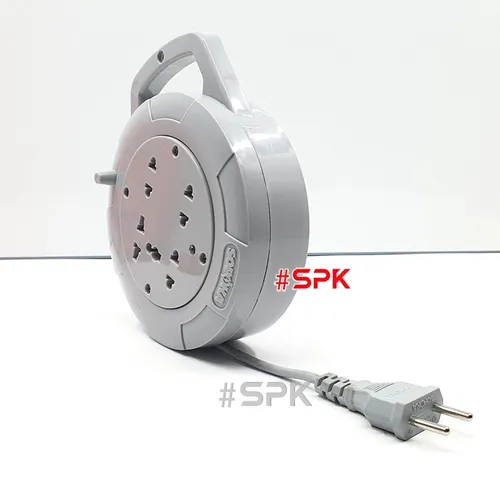 Ổ Cắm Điện Quay Cuộn Dây Tròn Chịu Tải 2200W Q45G/ Q75G Màu Ghi SOPOKA