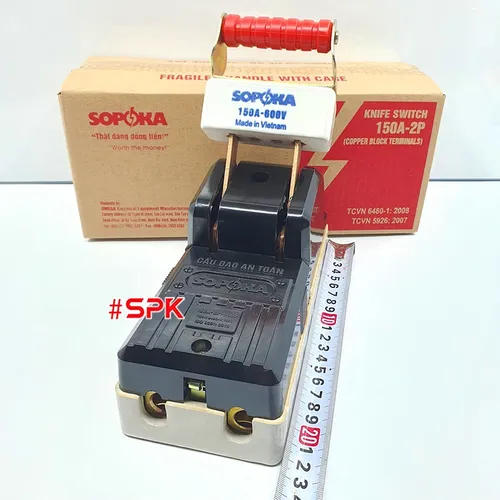 Cầu Dao Đế Sứ 1 Pha 150A-2P Màu Đen D34 SOPOKA