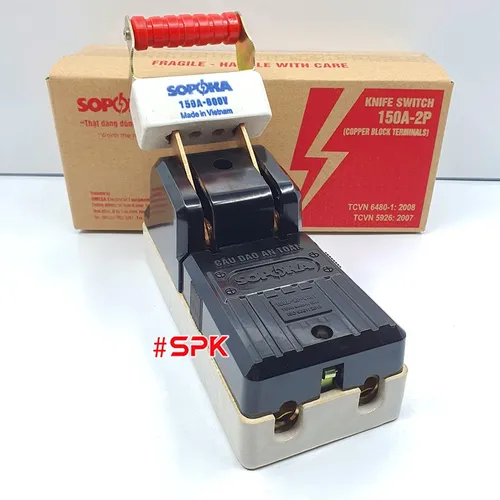 Cầu Dao Đế Sứ 1 Pha 150A-2P Màu Đen D34 SOPOKA