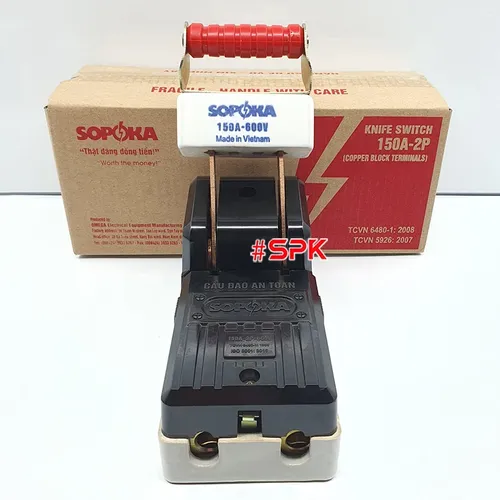 Cầu Dao Đế Sứ 1 Pha 150A-2P Màu Đen D34 SOPOKA