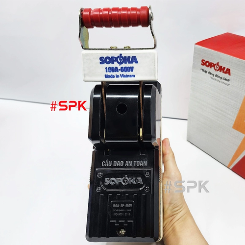 Cầu Dao Đế Sứ 1 Pha 100A 2P 600V Màu Đen D33 SOPOKA