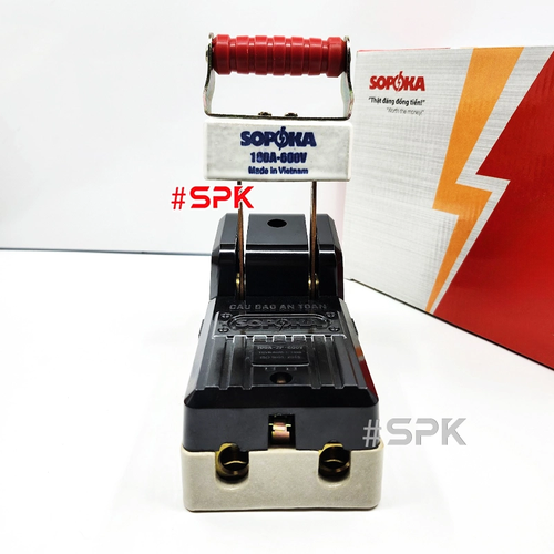 Cầu Dao Đế Sứ 1 Pha 100A 2P 600V Màu Đen D33 SOPOKA