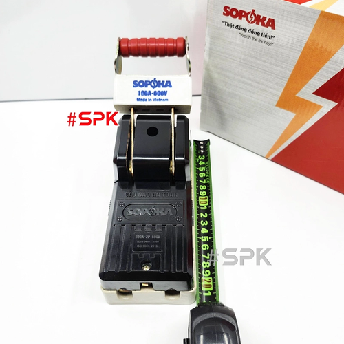 Cầu Dao Đế Sứ 1 Pha 100A 2P 600V Màu Đen D33 SOPOKA