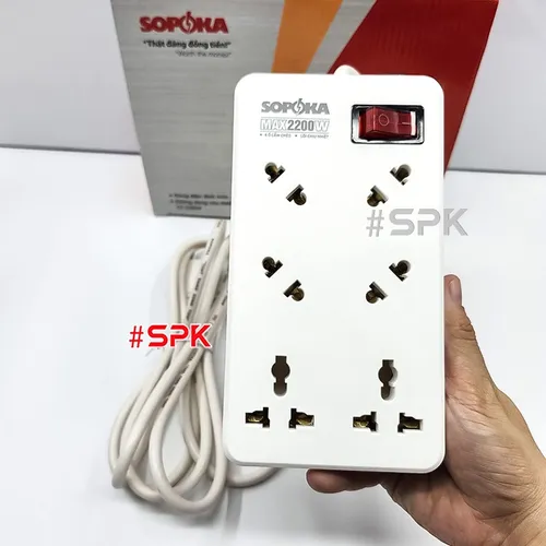 Ổ Cắm Điện 6 Lỗ Chéo Lõi Chịu Nhiệt 2200W 6A2 SOPOKA