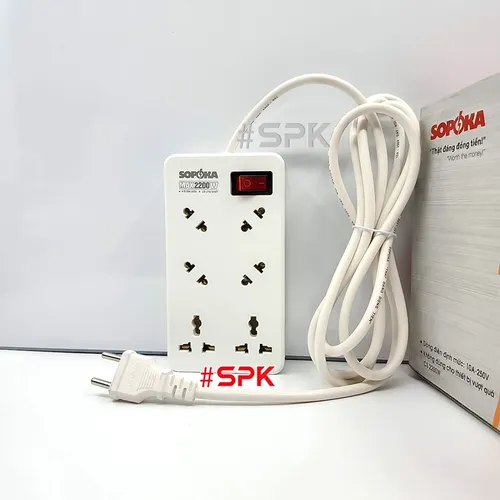 Ổ Cắm Điện 6 Lỗ Chéo Lõi Chịu Nhiệt 2200W 6A2 SOPOKA