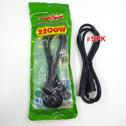 Dây Nguồn Đa Năng SOPOKA Máy Tính, Máy In, Nồi Cơm, Bếp Từ, Ấm Siêu Tốc, Nồi Lẩu Điện N11 2200W 