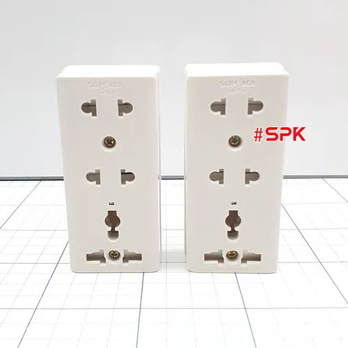 Ổ Cắm Điện Táp Lô 3 Lỗ 2200W Có Nắm Che An Toàn E15N SOPOKA