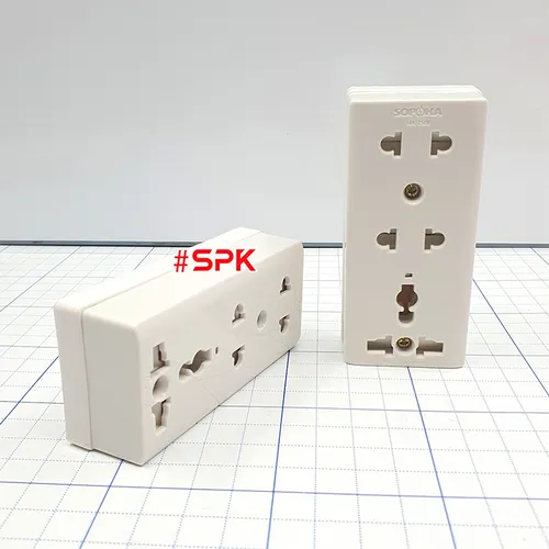 Ổ Cắm Điện Táp Lô 3 Lỗ 2200W Có Nắm Che An Toàn E15N SOPOKA
