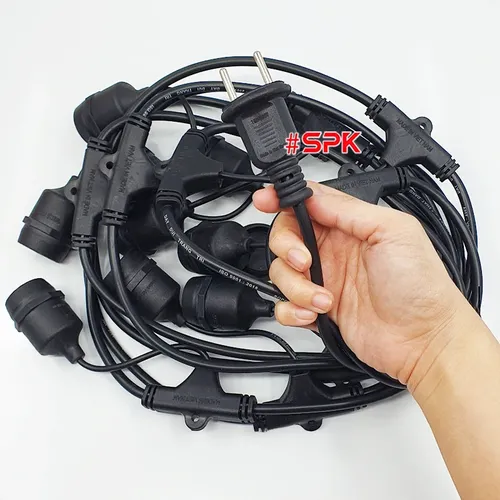 Dây Đui Bóng Đèn Trang Trí 5m 7.5m 10m Loại Thả Màu Đen SOPOKA