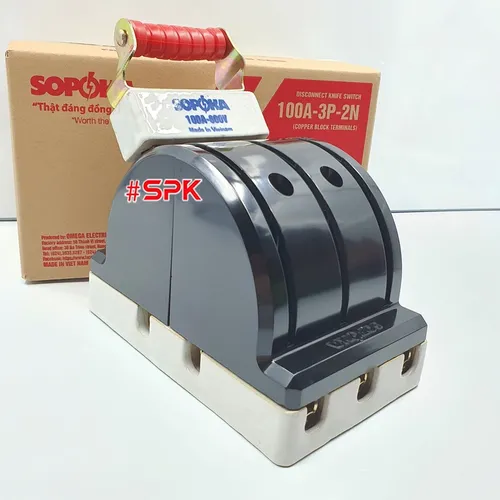 Cầu Dao Đảo Đế Sứ 3 Pha 100A 3P 2N 600V Màu Đen D37 SOPOKA