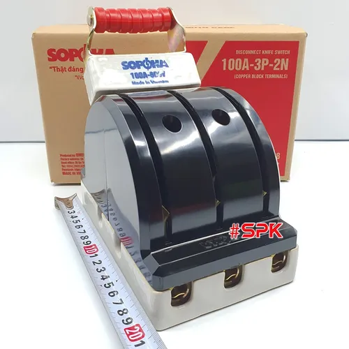 Cầu Dao Đảo Đế Sứ 3 Pha 100A 3P 2N 600V Màu Đen D37 SOPOKA