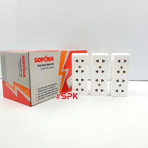 Ổ Cắm Điện 4 Lỗ Gắn Tường Gắn Táp Lô E25 SOPOKA