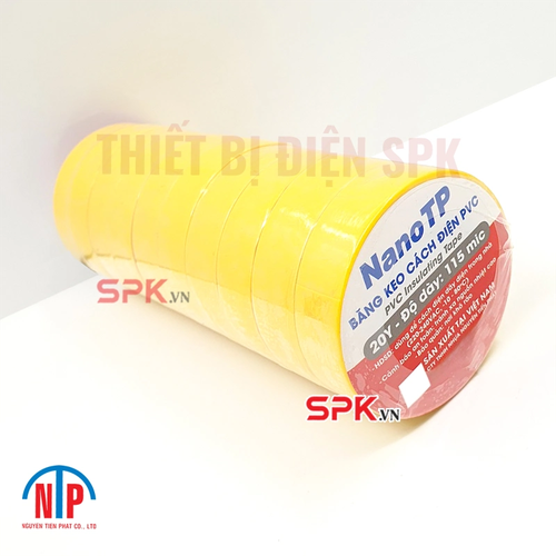 Băng Keo Cách Điện PVC NanoTP Tiến Phát 20Y 115 Mic - Cây 10 Cuộn