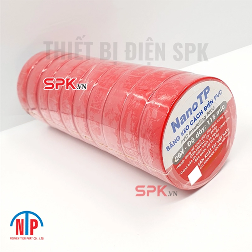 Băng Keo Cách Điện PVC NanoTP Tiến Phát 20Y 115 Mic - Cây 10 Cuộn