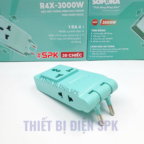 Ổ Chia Điện 4 Lỗ Dẹp Cổ Xoay 3000W 13A R4X-3000W SOPOKA