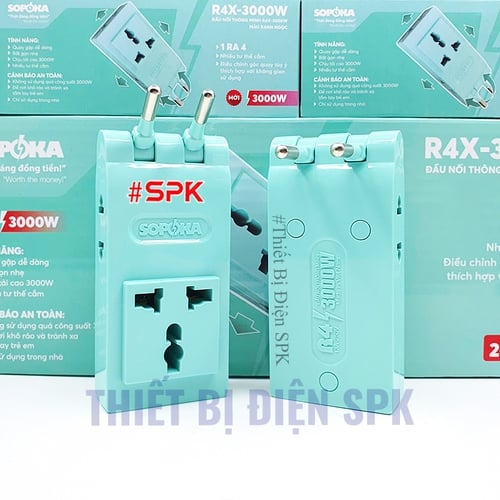 Ổ Chia Điện 4 Lỗ Dẹp Cổ Xoay 3000W 13A R4X-3000W SOPOKA