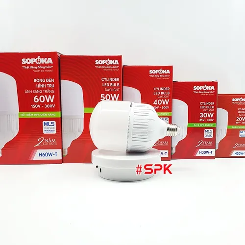 Bóng Đèn Led Hình Trụ Sáng Trắng Dòng H SOPOKA