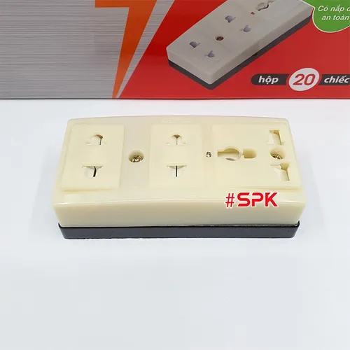 SOPOKA Ổ Cắm Điện 3 Lỗ Gắn Táp Lô T32N Có Nắp Che An Toàn 2200W