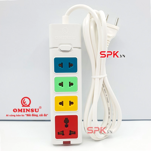 Ổ Cắm Điện 4 Lỗ 2500W 11.4A Dòng S 4ST-3/4ST-5/4ST-10 OMINSU