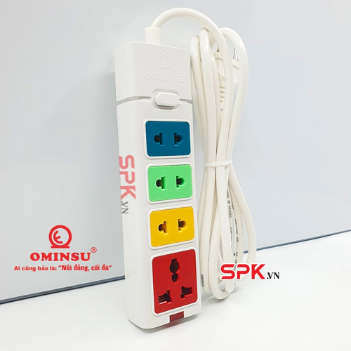 Ổ Cắm Điện 4 Lỗ 2500W 11.4A Dòng S 4ST-3/4ST-5/4ST-10 OMINSU
